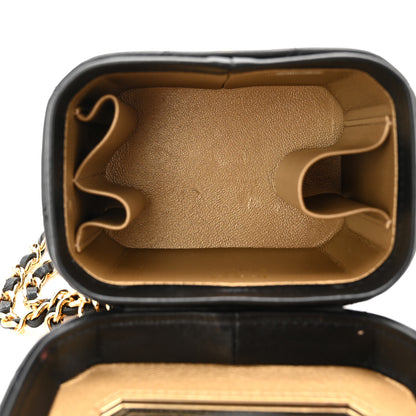 Chanel Lambskin Quilted Vanity Clutch With Chain  Black 5 of 10