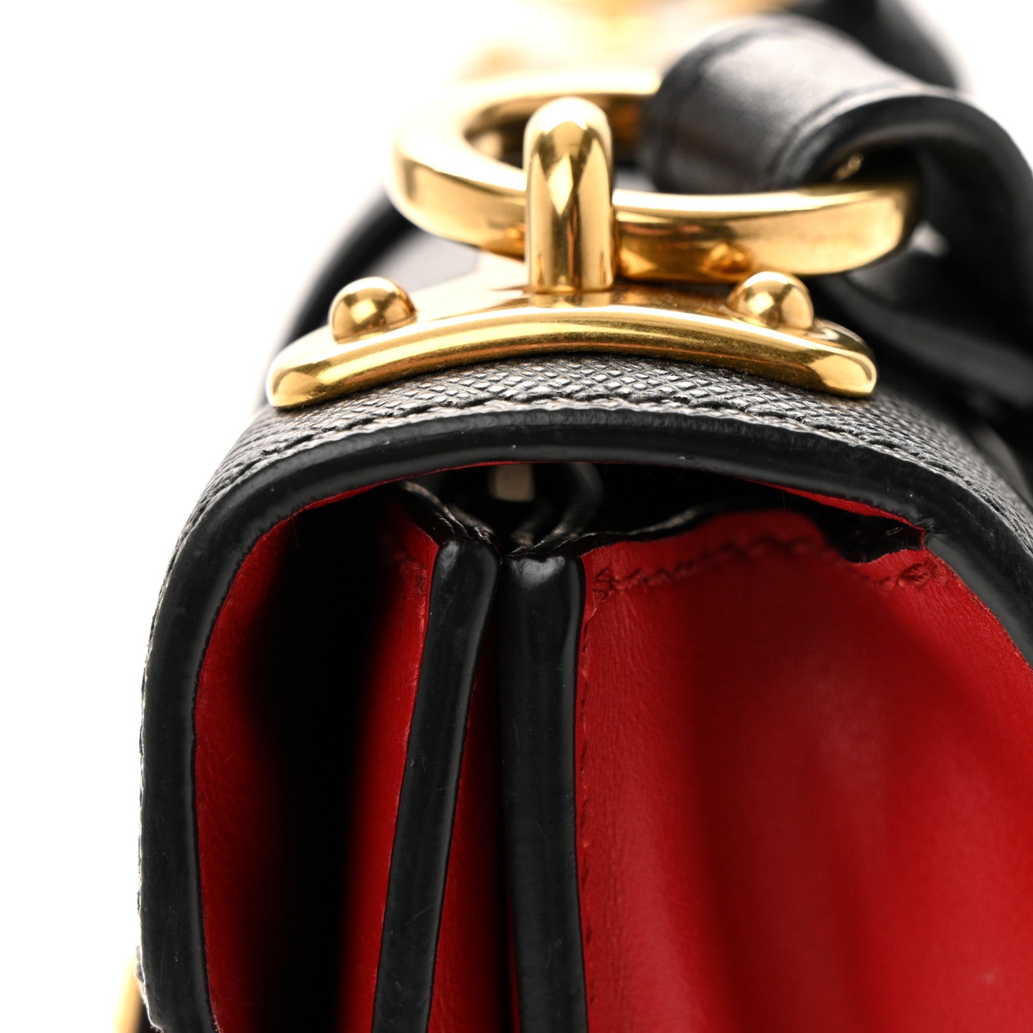 Prada City Calfskin Saffiano Cahier Bag Fuoco Black 1821708