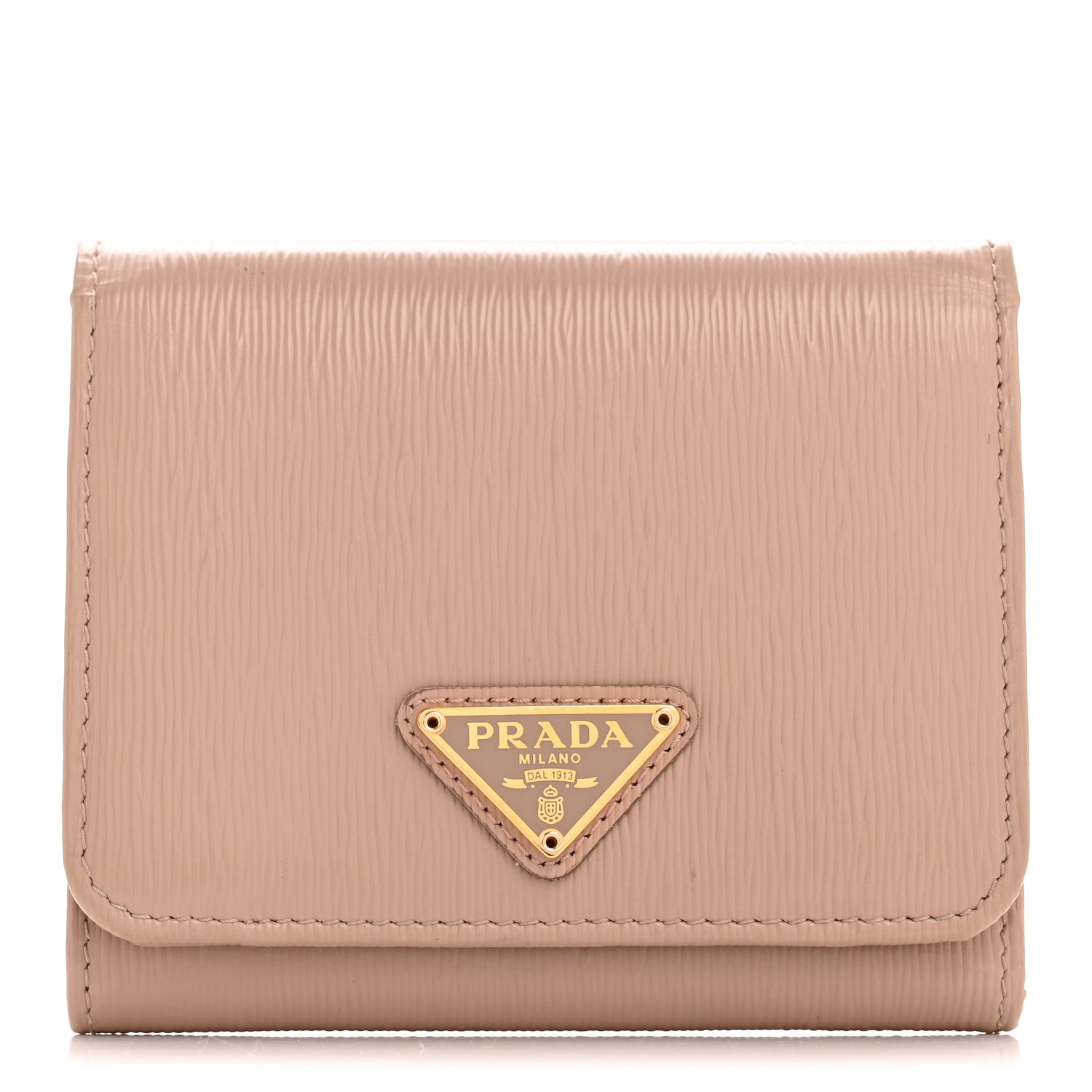 Prada Vitello Move Tri-Fold Compact Wallet Cammeo 1 of 12