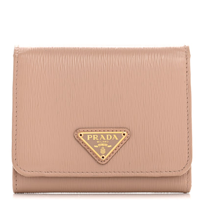 Prada Vitello Move Tri-Fold Compact Wallet Cammeo 1 of 12