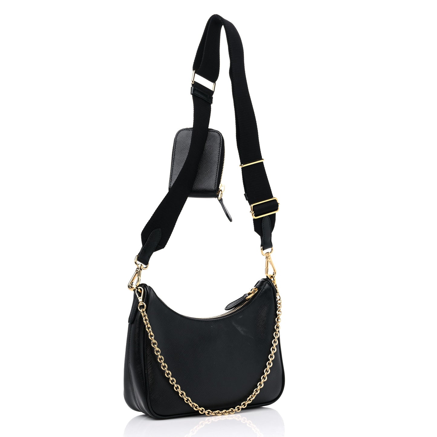 Saffiano Lux Re-Edition 2005 Shoulder Bag Black
