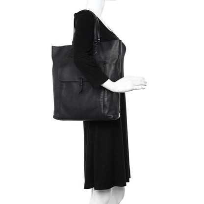 Bottega Veneta Calfskin Front Pocket Tote Black 2 of 19