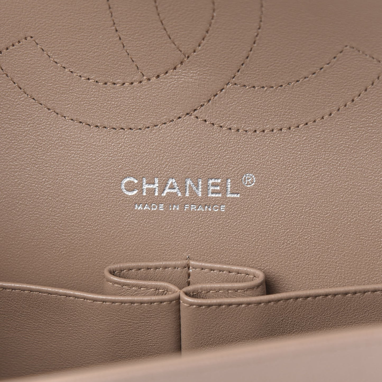 Caviar Quilted Jumbo Double Flap Dark Beige