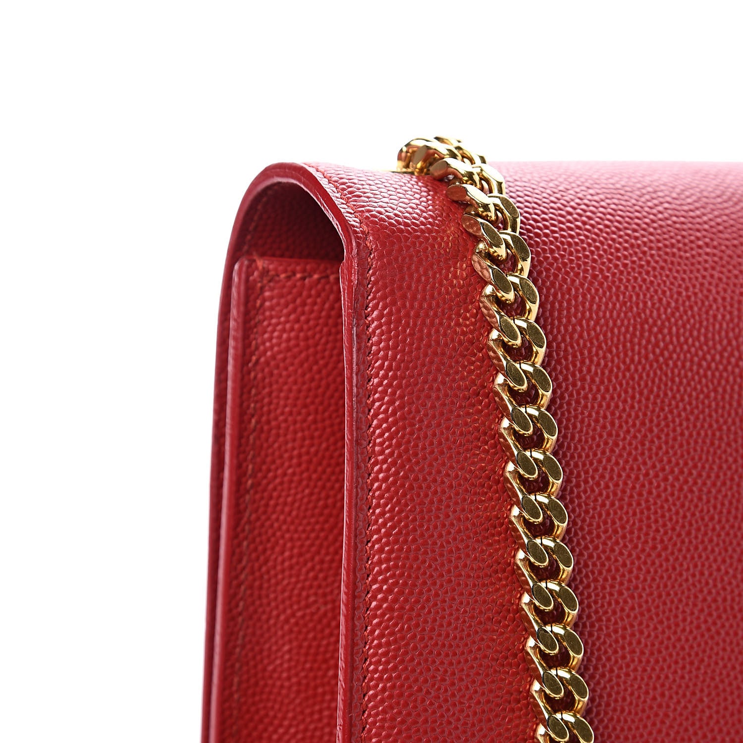 Saint Laurent Grain De Poudre Medium Monogram Kate Satchel Red 9 of 13