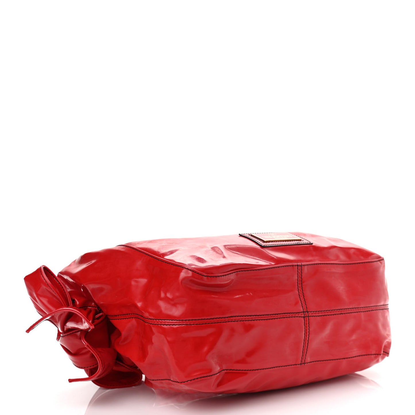 Patent Lacca Nuage Bow Hobo Red
