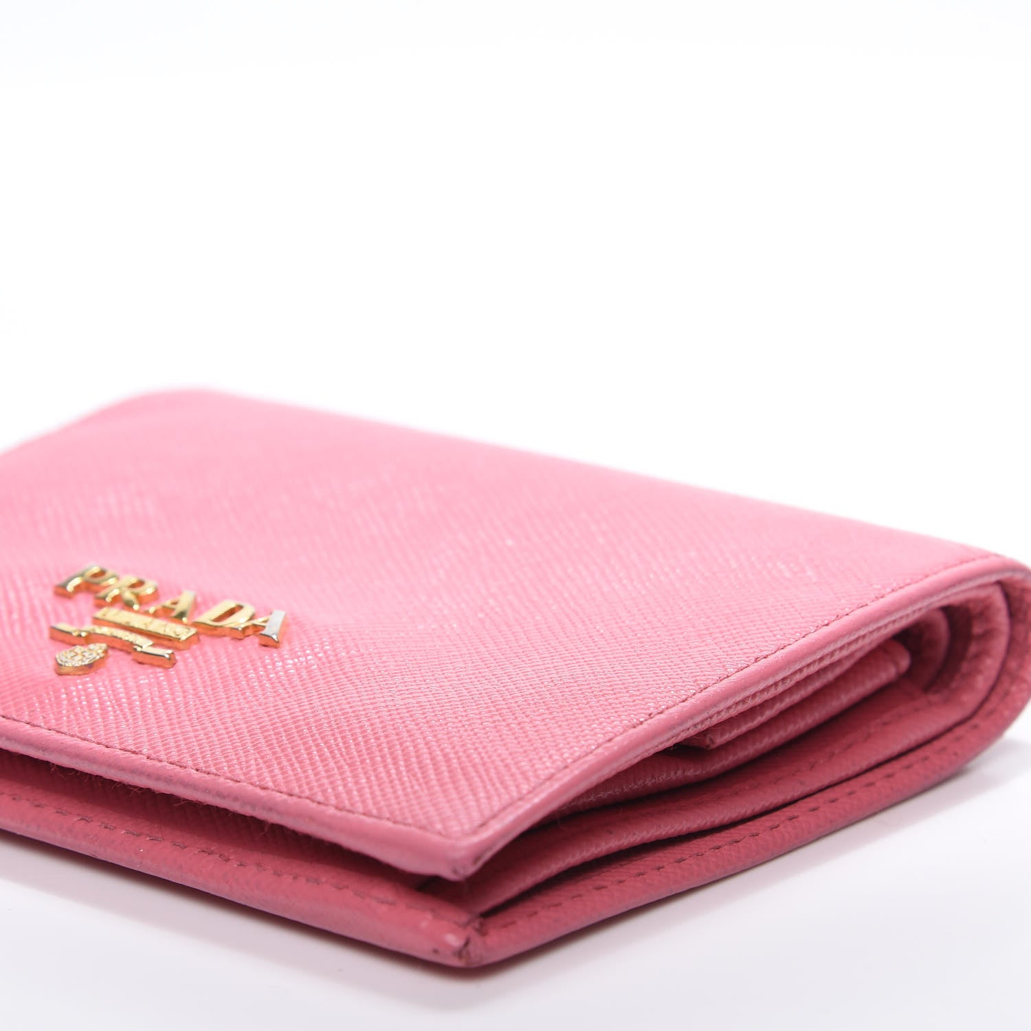 Prada Saffiano Metal Bi-Fold Wallet Peonia 5 of 9