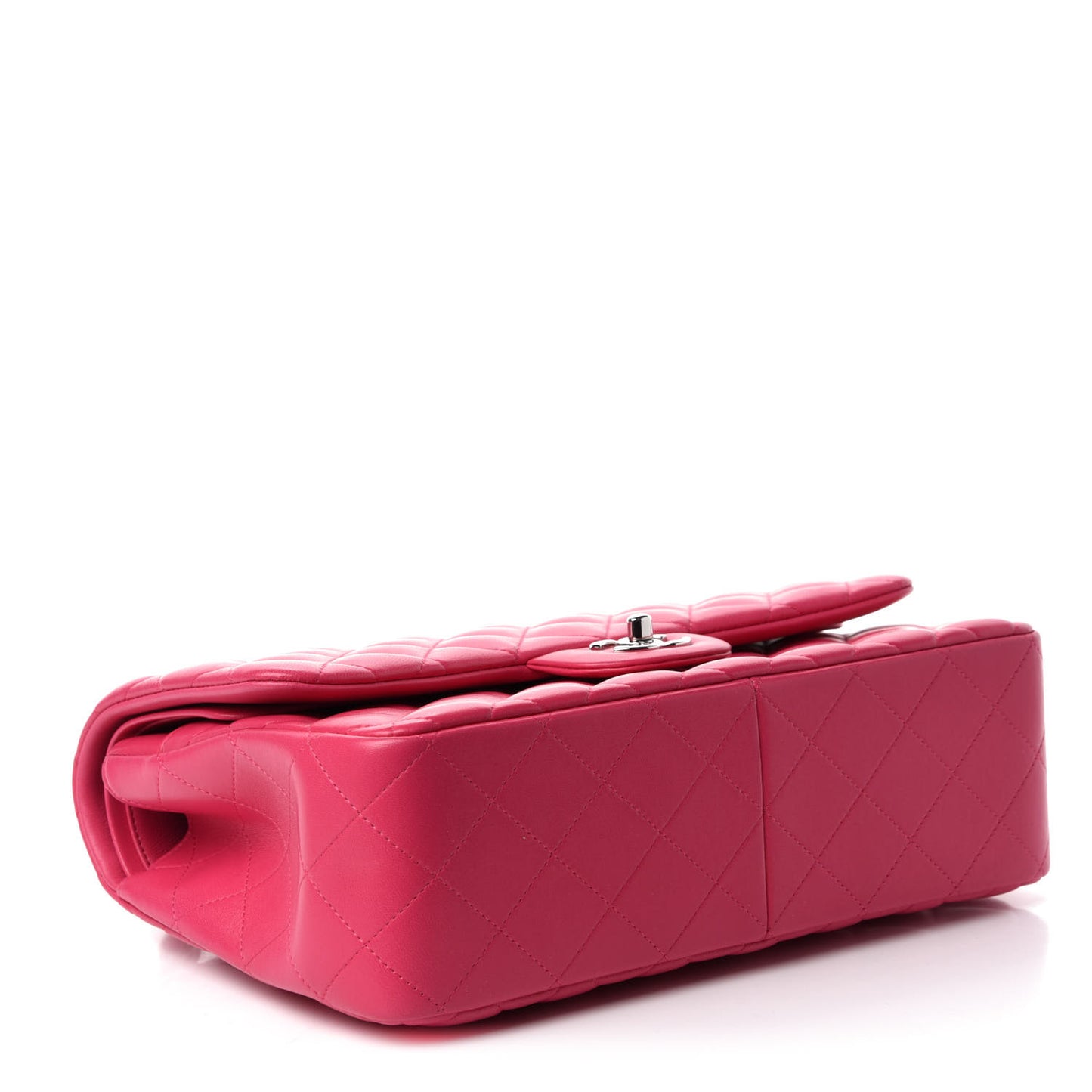 Lambskin Quilted Jumbo Double Flap Dark Pink