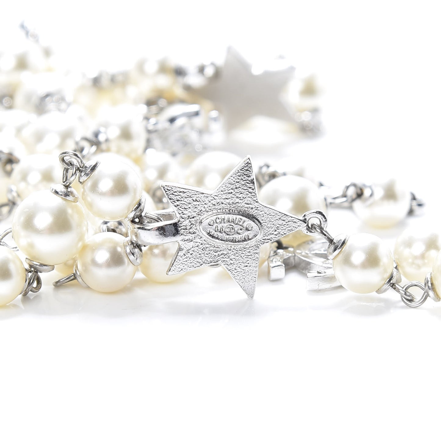Pearl CC Star Long Necklace Gold