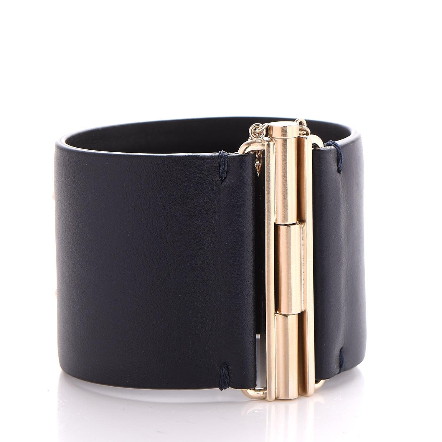 Chanel Calfskin CC Wide Cuff Navy 4 of 10
