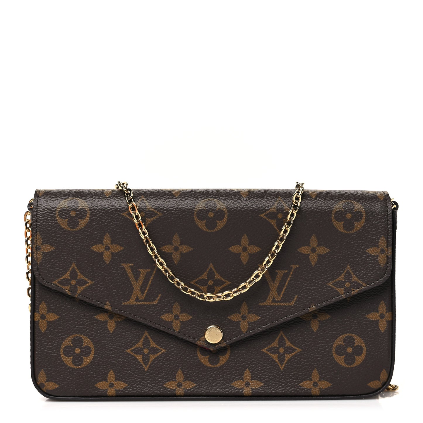 Monogram Pochette Felicie Chain Wallet Fuchsia