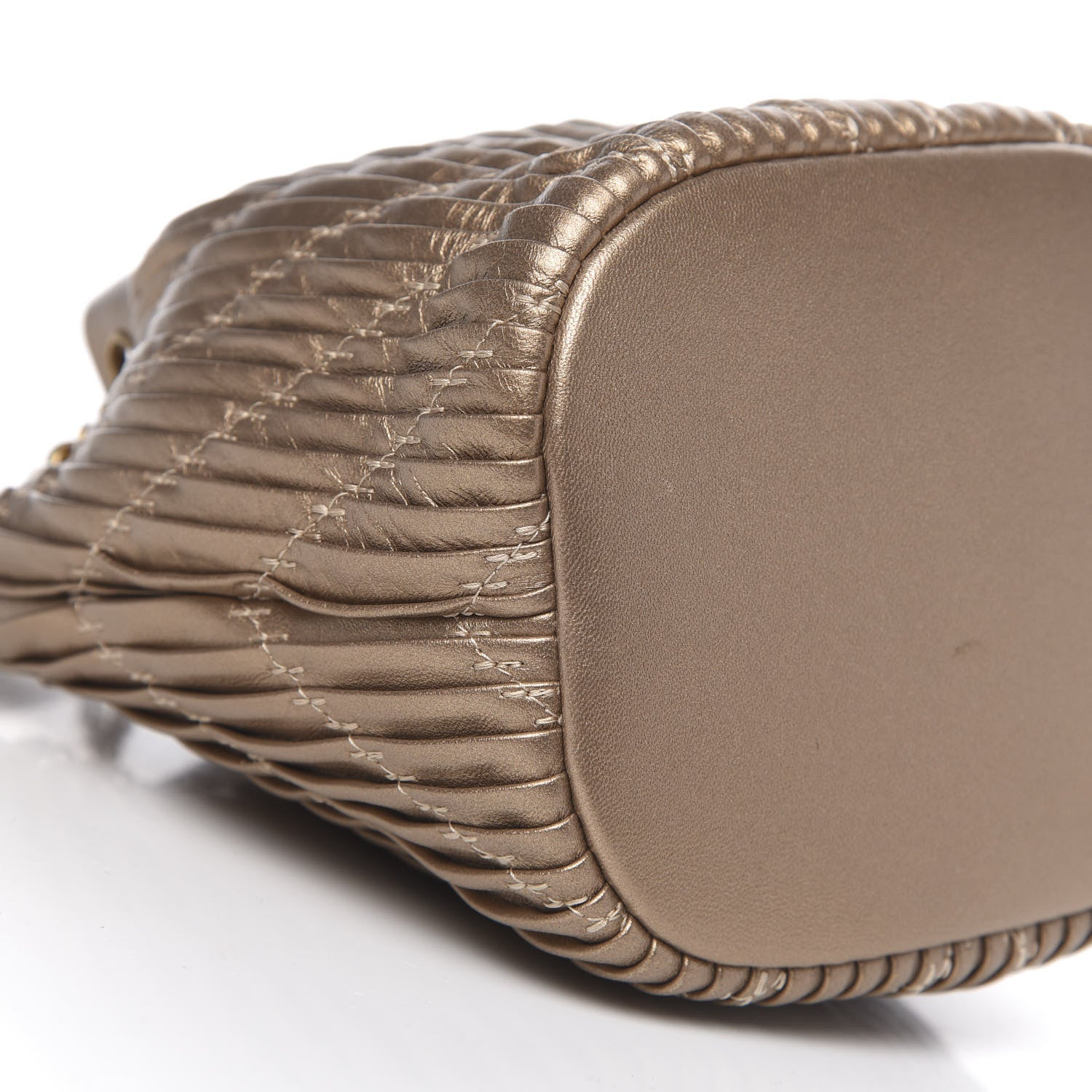 Chanel Metallic Lambskin Coco Pleats Small Drawstring Bag Gold 9 of 11
