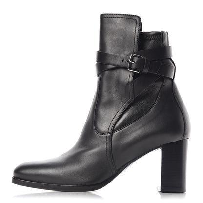 Hermes Calfskin Stretch Nappa Womens Songe 70 Low Boots 37 Black 1 of 8