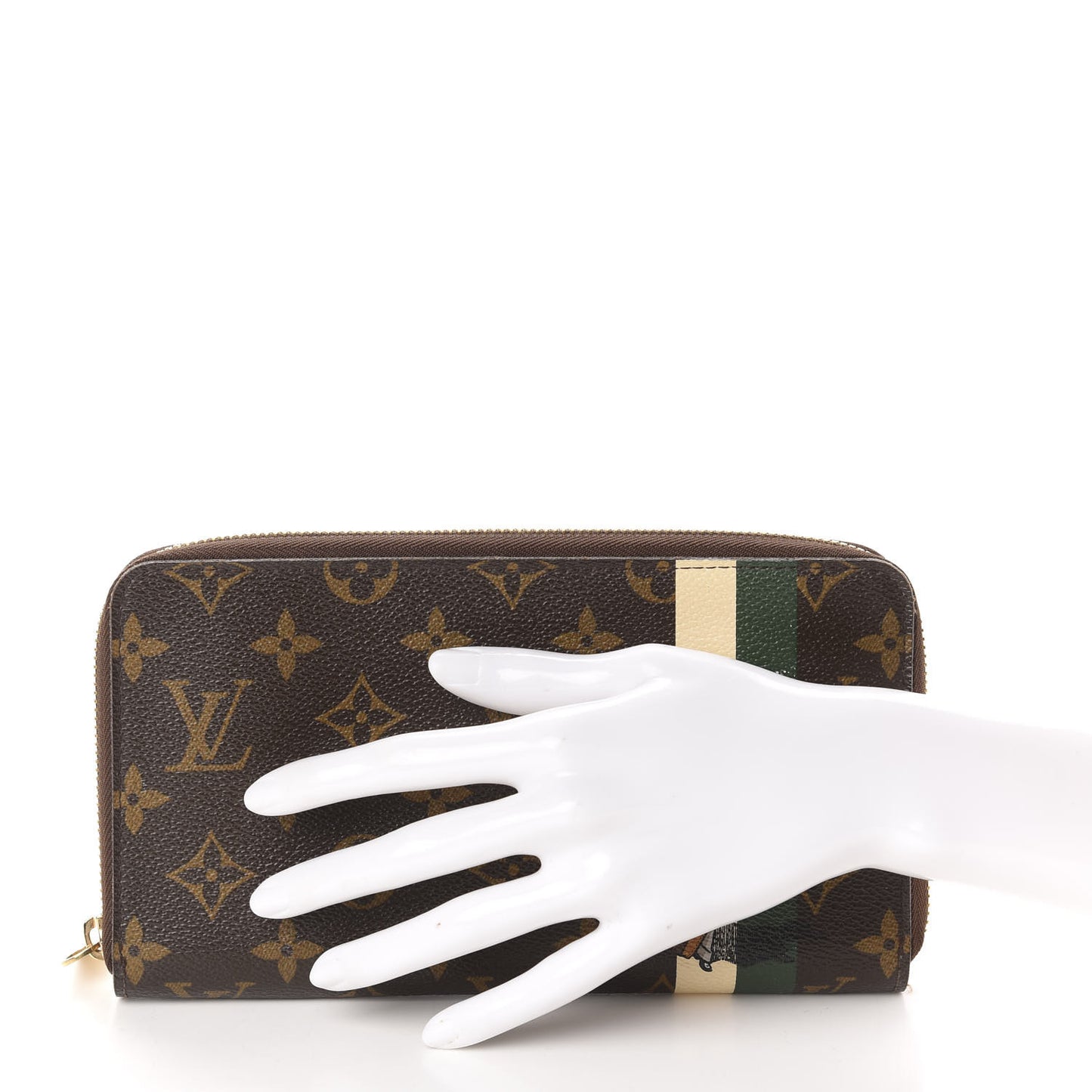 Monogram Groom Zippy Organizer Wallet Green