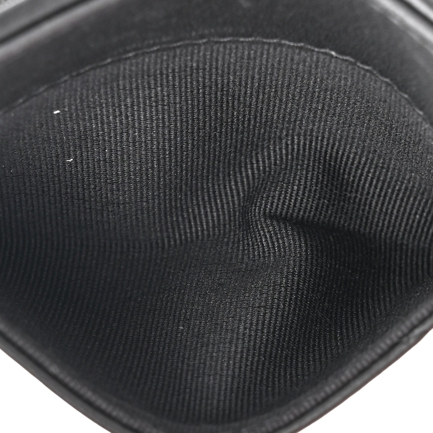 Grained Calfskin Quilted Card Holder Wallet So Black