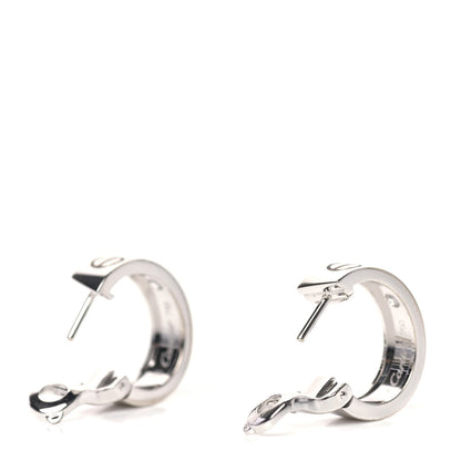 Cartier 18K White Gold 2 Diamond 5.5mm LOVE Hoop Earrings 3 of 6
