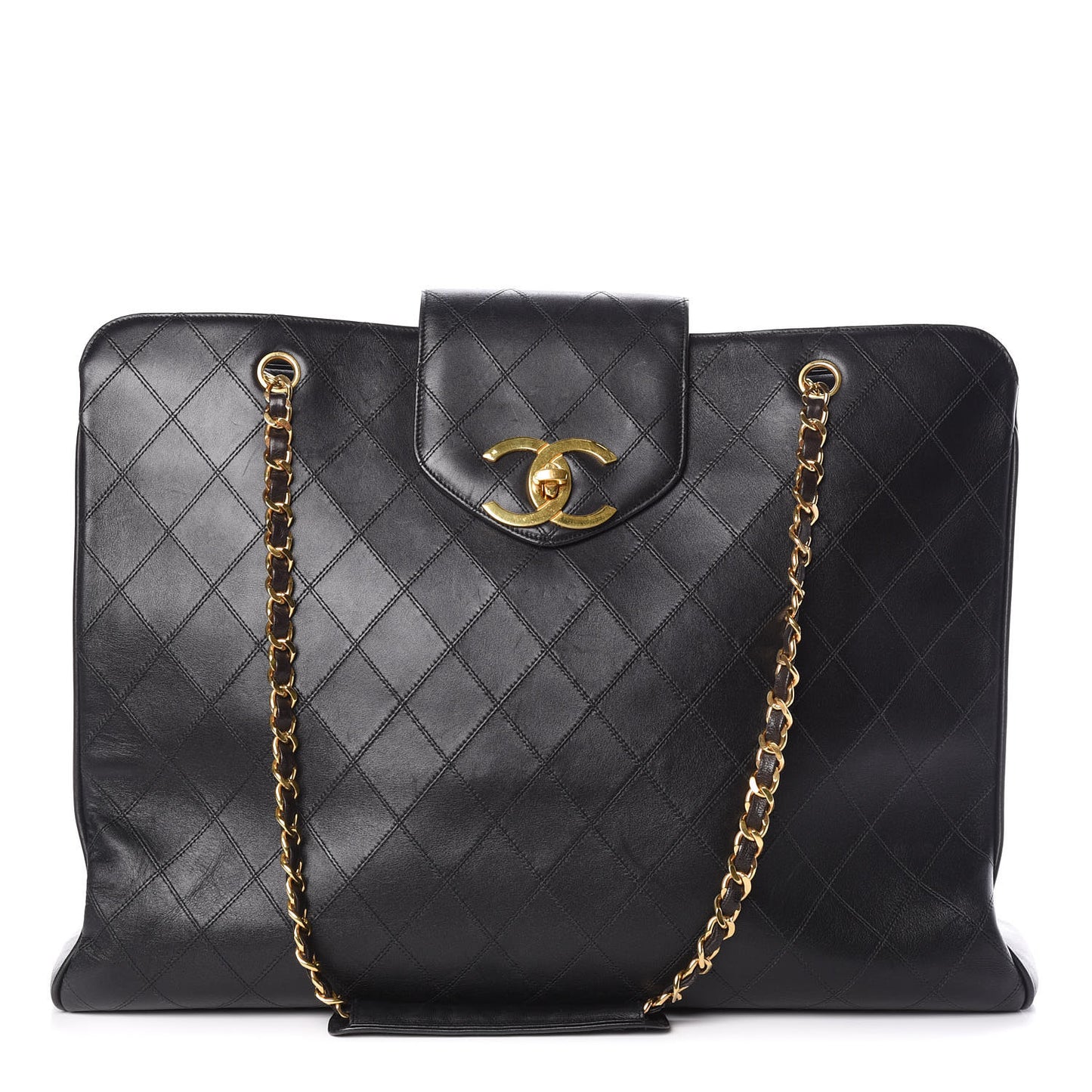 Calfskin Stitched XL Weekender Black