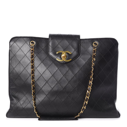 Chanel Calfskin Stitched XL Weekender Black 1 of 24