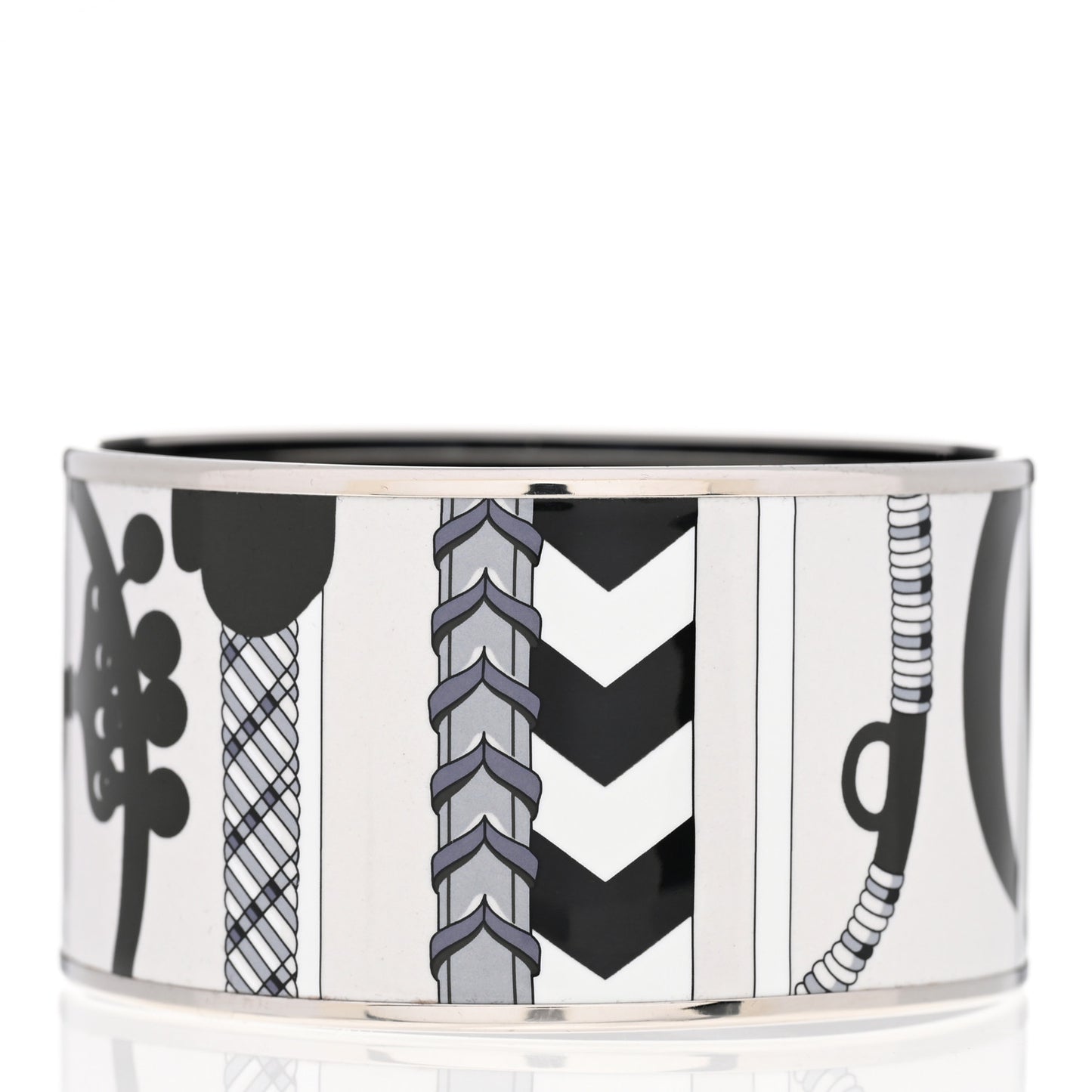 Enamel Printed Extra Wide Bracelet 70 Black