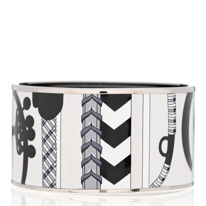 Hermes Enamel Printed Extra Wide Bracelet 70 Black 3 of 5