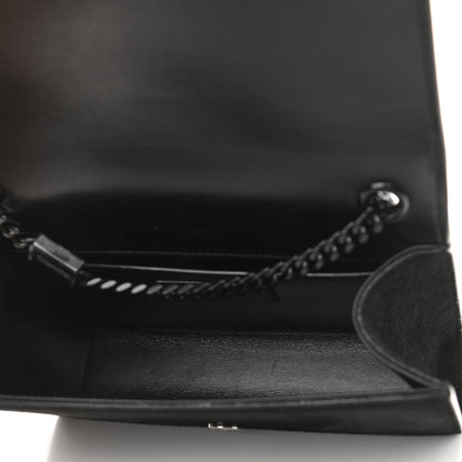 Saint Laurent Suede Crystal Studded Monogram Small Kate Satchel Black 5 of 11
