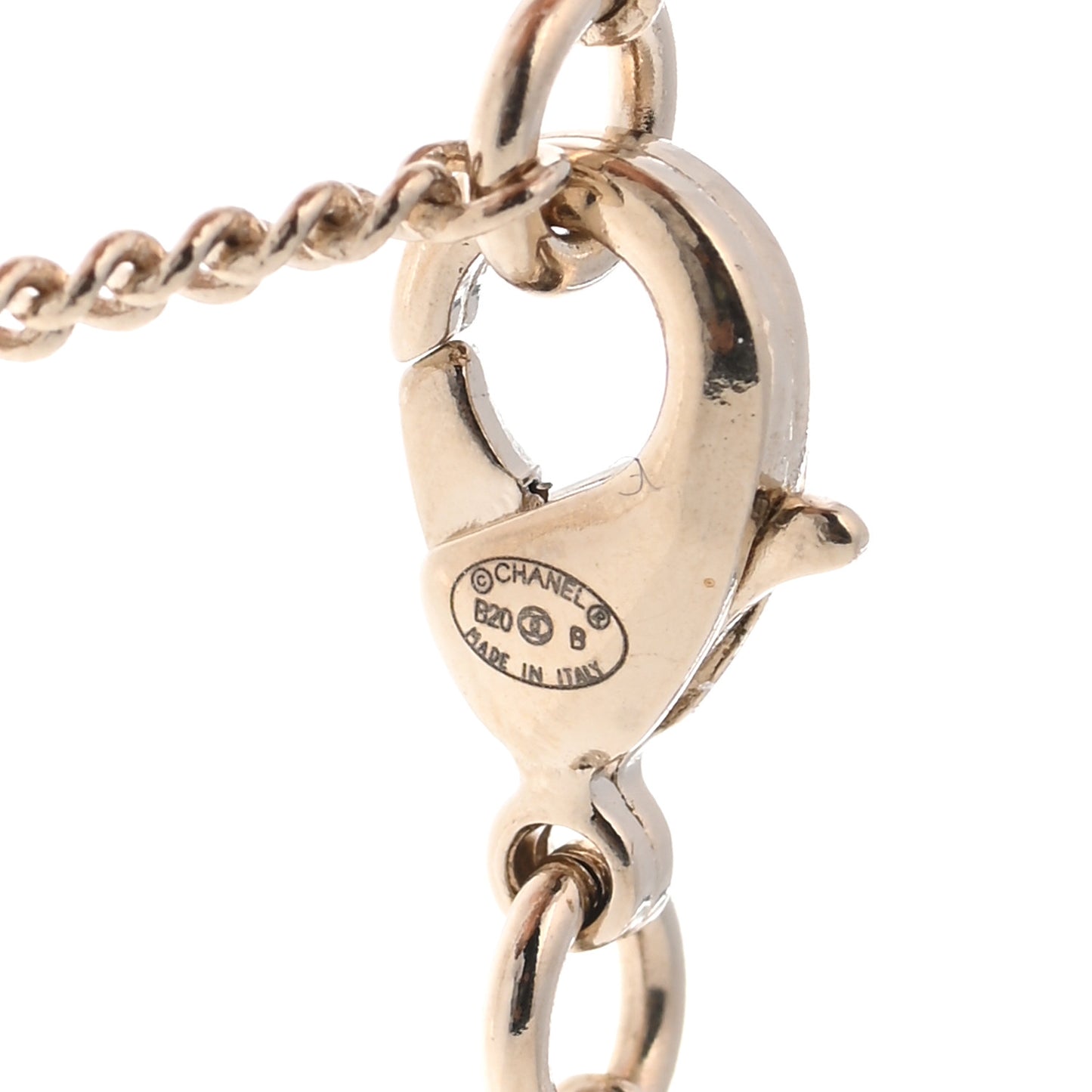 Metal Crystal Logo Bird Cage Necklace Gold