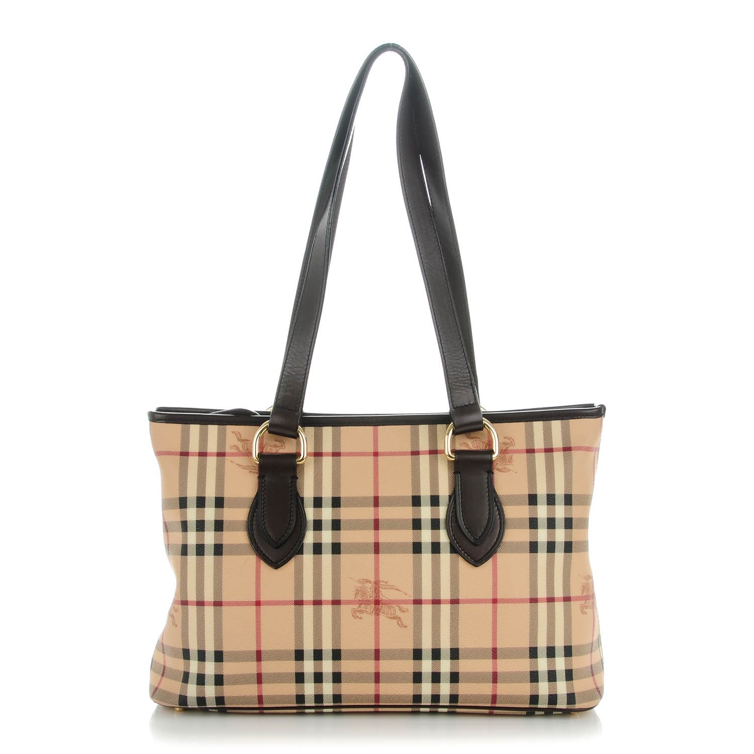 Burberry Haymarket Check Medium Regent Tote Chocolate 1 of 8