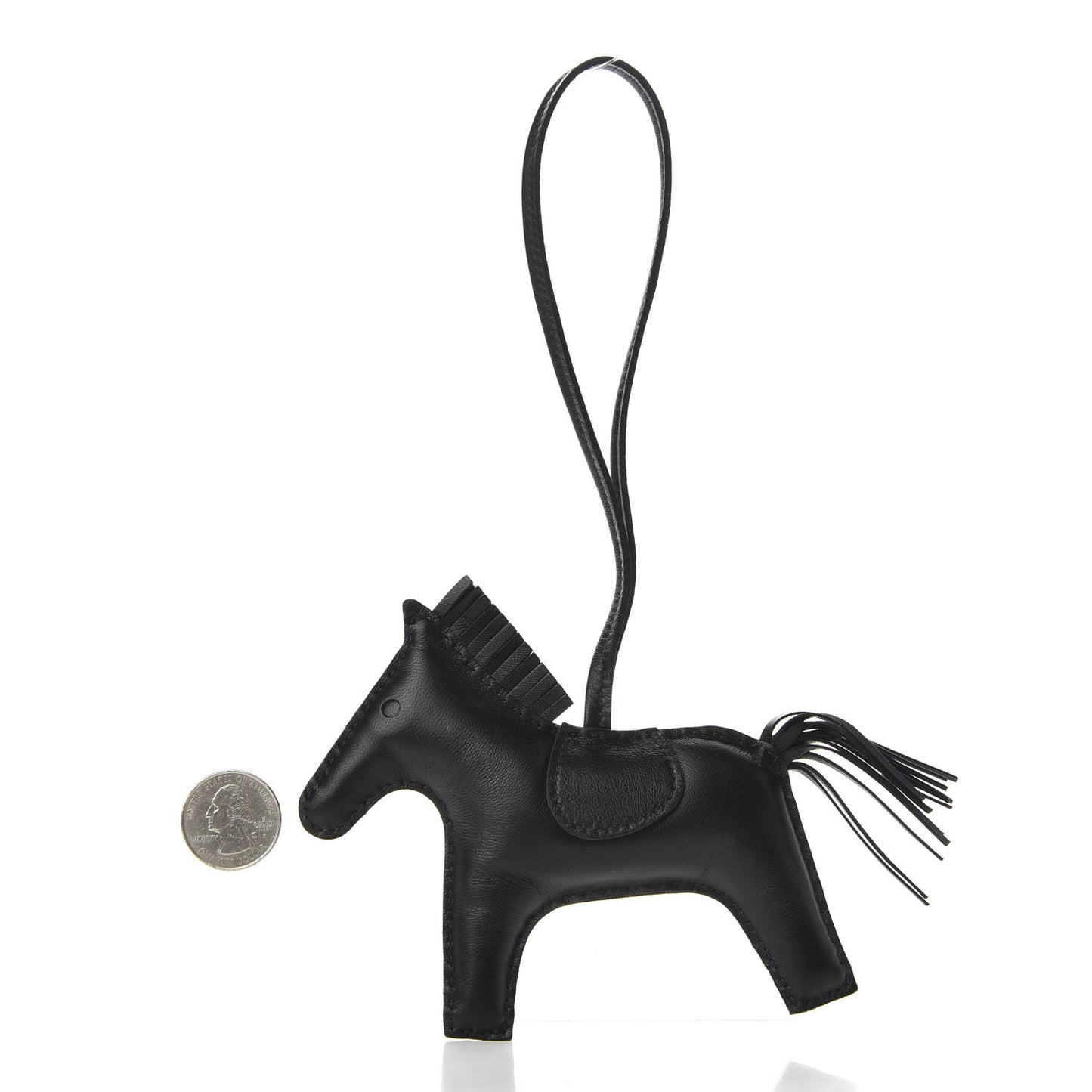 Milo Lambskin Grigri Rodeo Horse Bag Charm MM So Black