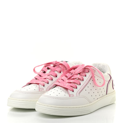 Chanel Calfskin Womens Logo Sneakers 36 White Pink 3 of 8