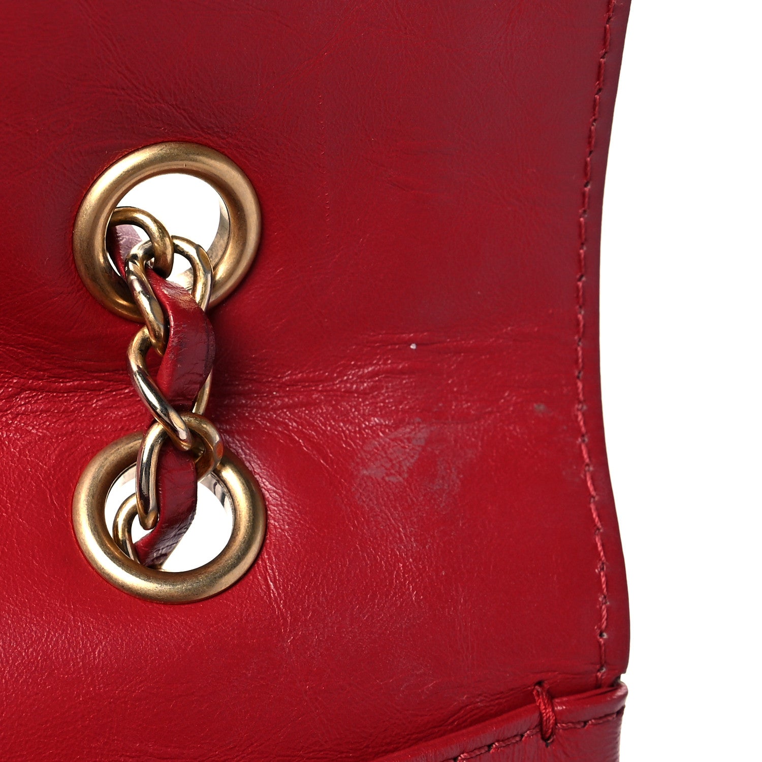 Chanel Aged Calfskin Chevron Quilted Backpack Red 15 of 18