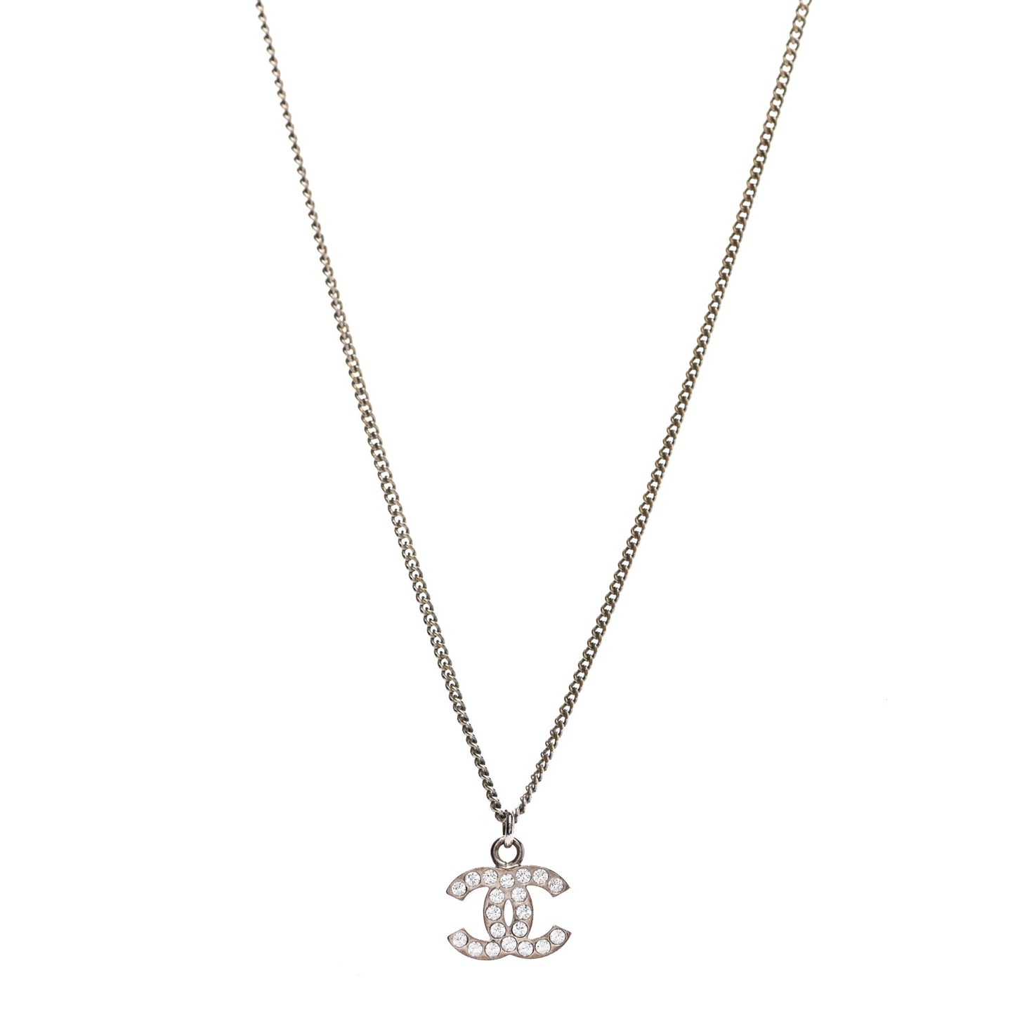 Crystal Timeless CC Necklace Silver