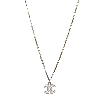 Chanel Crystal Timeless CC Necklace Silver 1 of 7