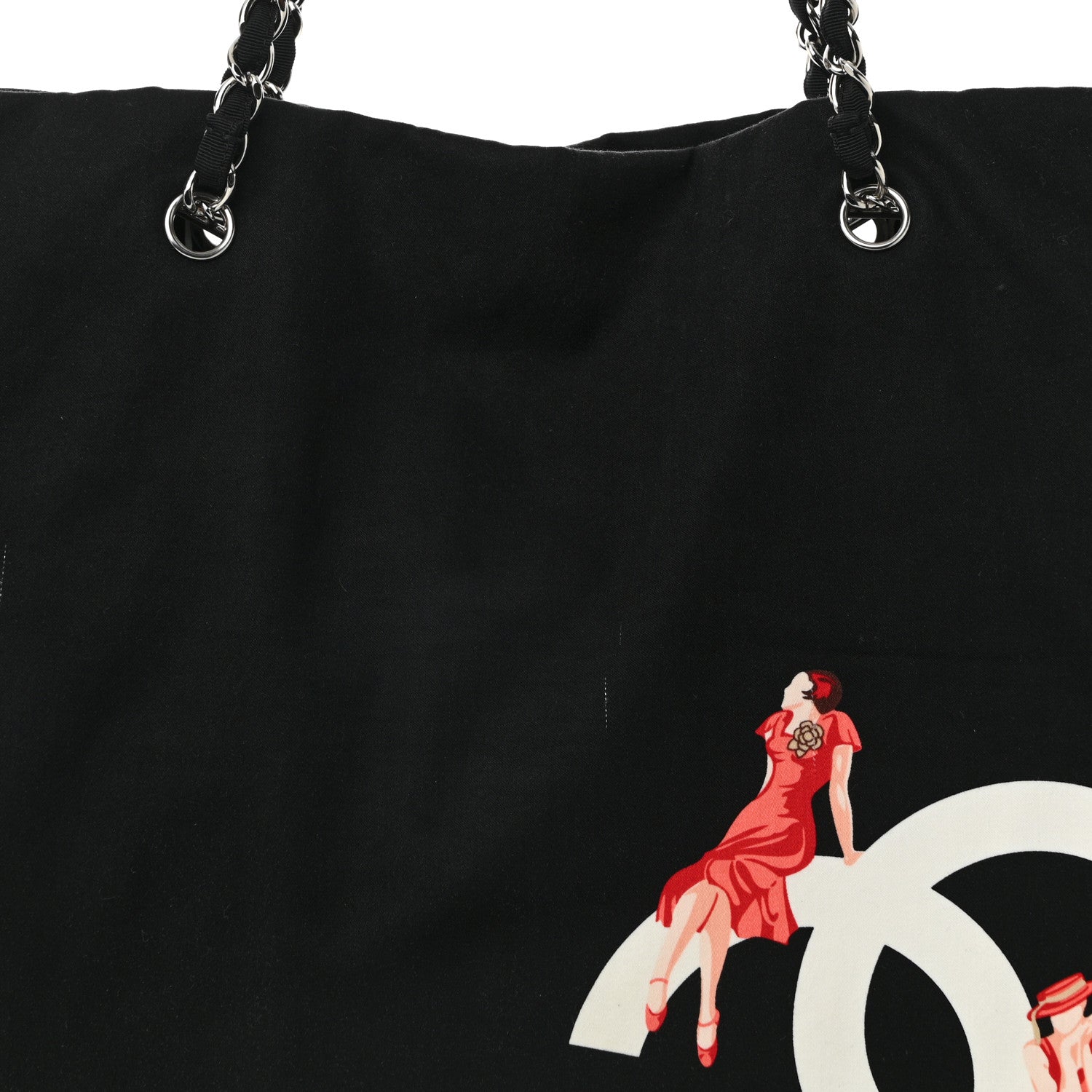 Chanel Canvas CC Paris Venice Bon Bon Tote Black White 8 of 11