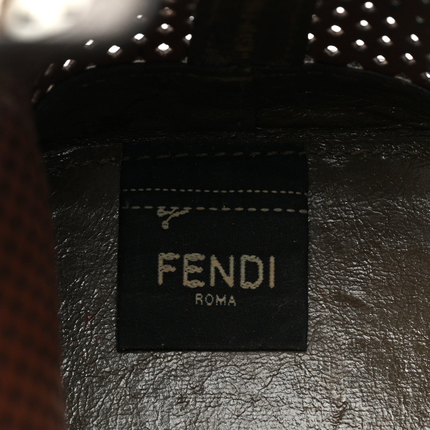 Vitello Liberty Glossy Lambskin F is Fendi Perforated Mini Mon Tresor Bucket Bag White Ice Rust Maya