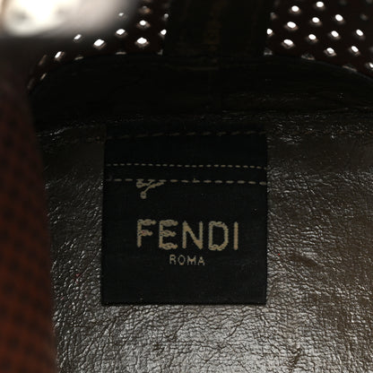 Fendi Vitello Liberty Glossy Lambskin F is Fendi Perforated Mini Mon Tresor Bucket Bag White Ice Rust Maya 6 of 14