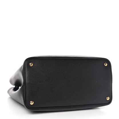 Prada Saffiano Cuir Large Double Bag Black Fuoco 5 of 15
