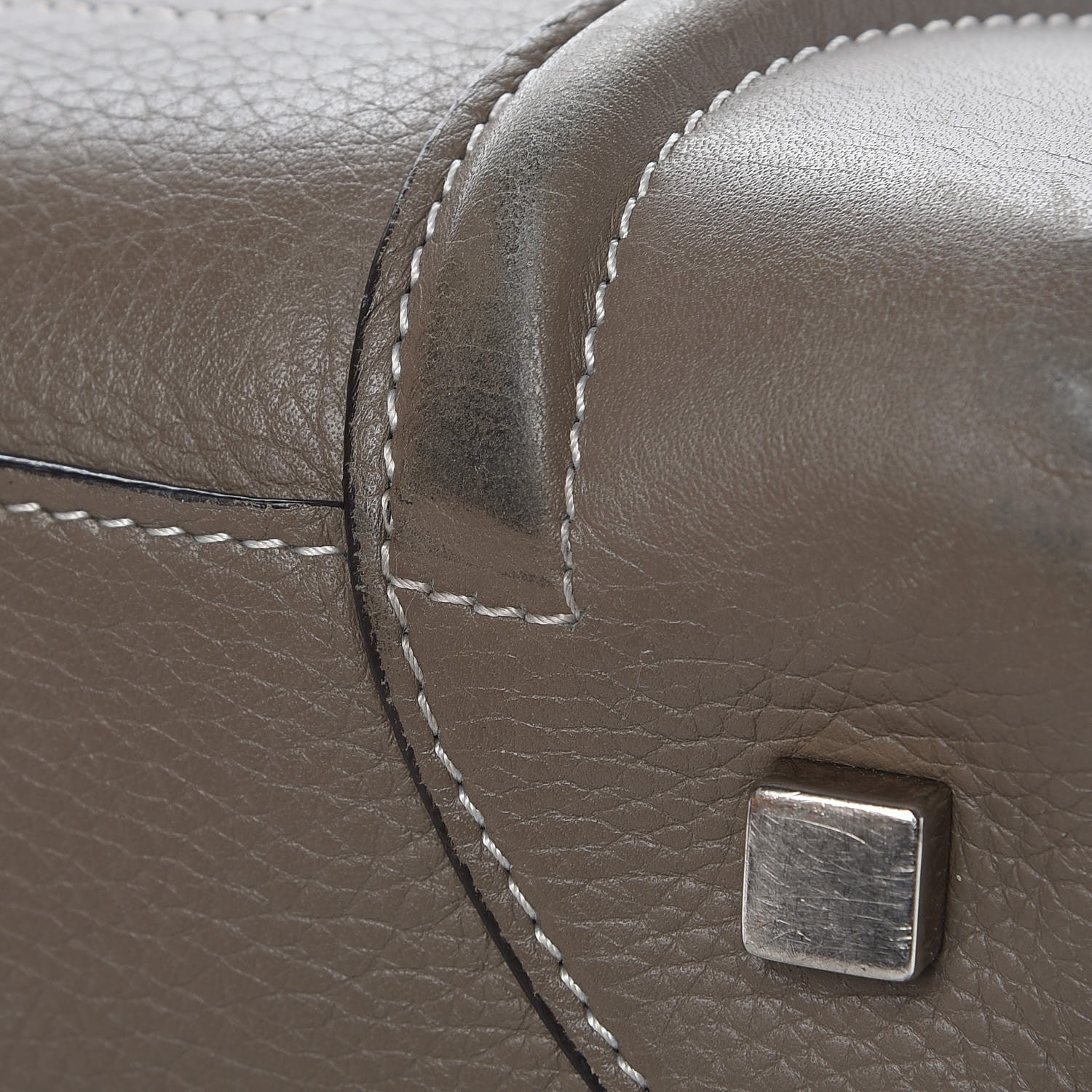Celine Drummed Calfskin Mini Luggage Souris 15 of 26