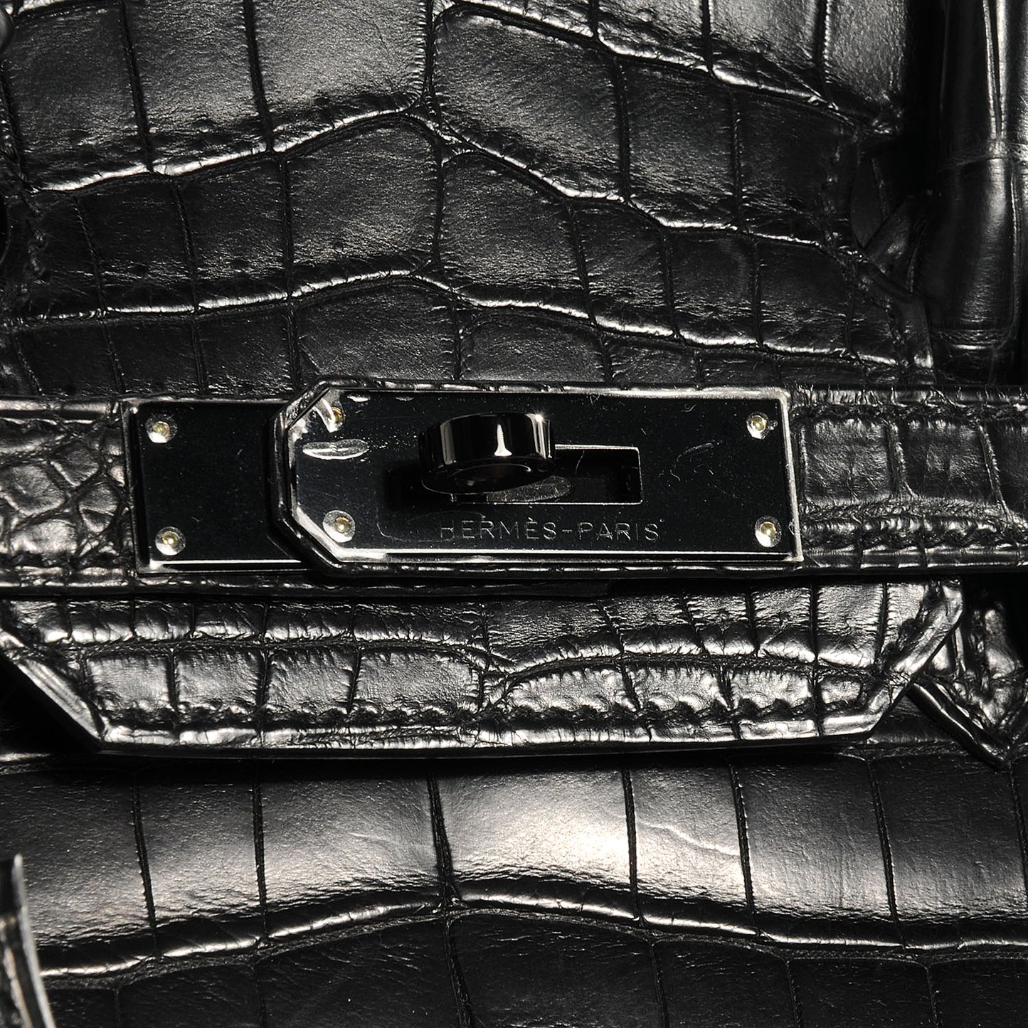 Matte Niloticus Crocodile Birkin 30 SO BLACK