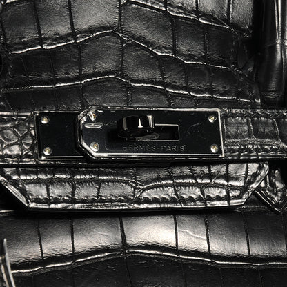 Hermes Matte Niloticus Crocodile Birkin 30 SO BLACK 10 of 10