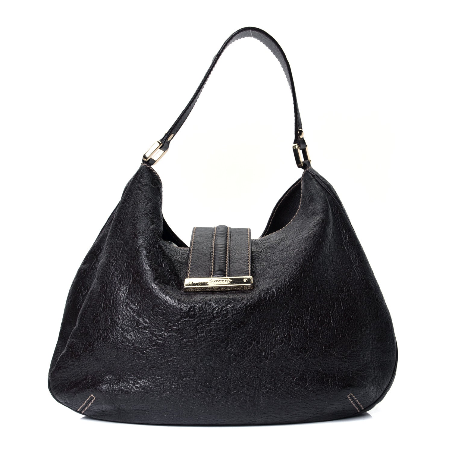 Gucci Guccissima Large New Ladies Web Hobo Dark Brown 1 of 4