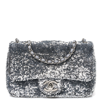 Chanel Sequin Mini Rectangular Flap Silver 1 of 11
