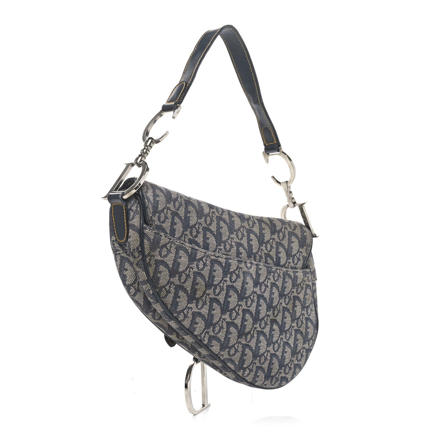 Christian Dior Monogram Saddle Bag Blue 3 of 11