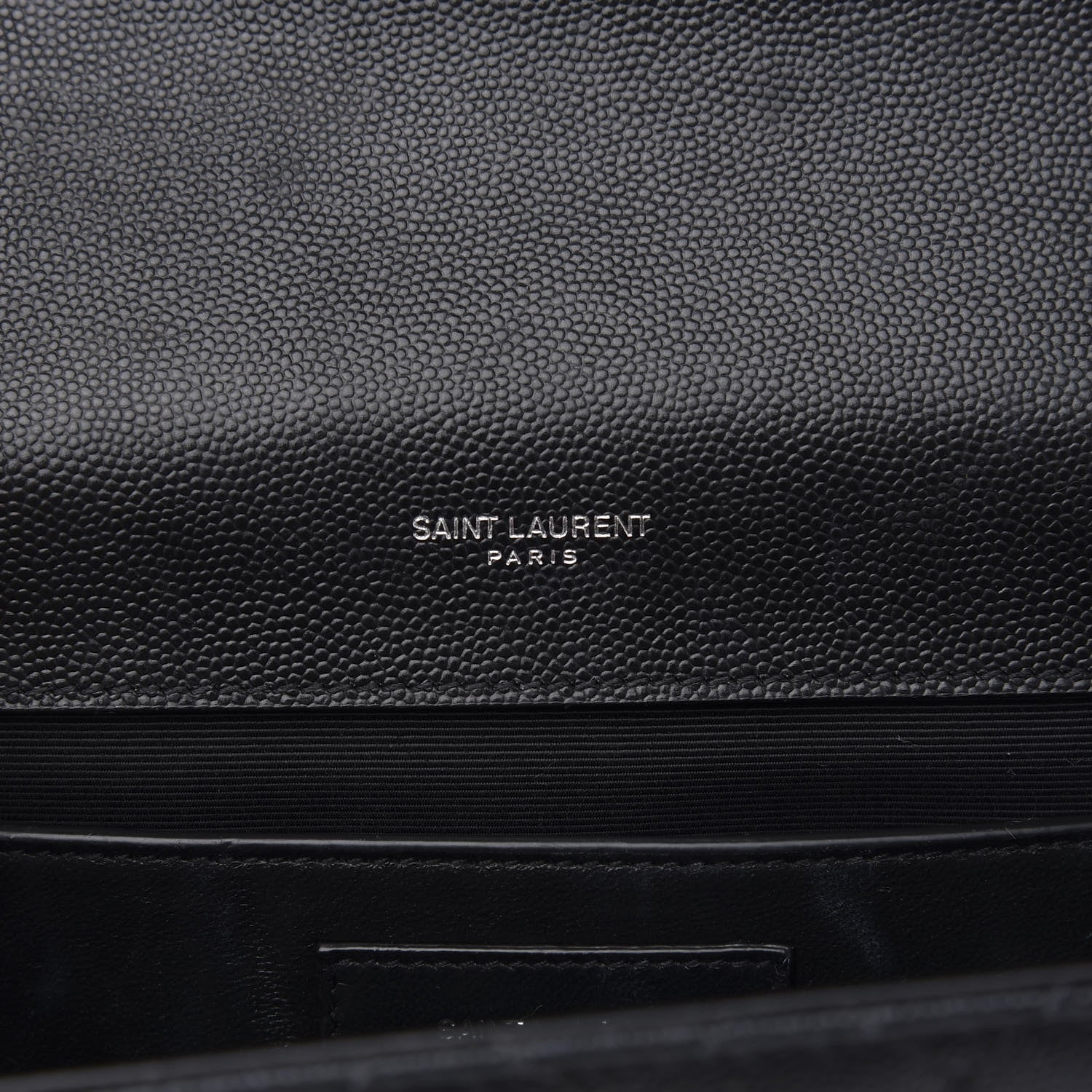 Saint Laurent Grain De Poudre Textured Mixed Matelasse Triquilt Medium Monogram Satchel Black 6 of 13