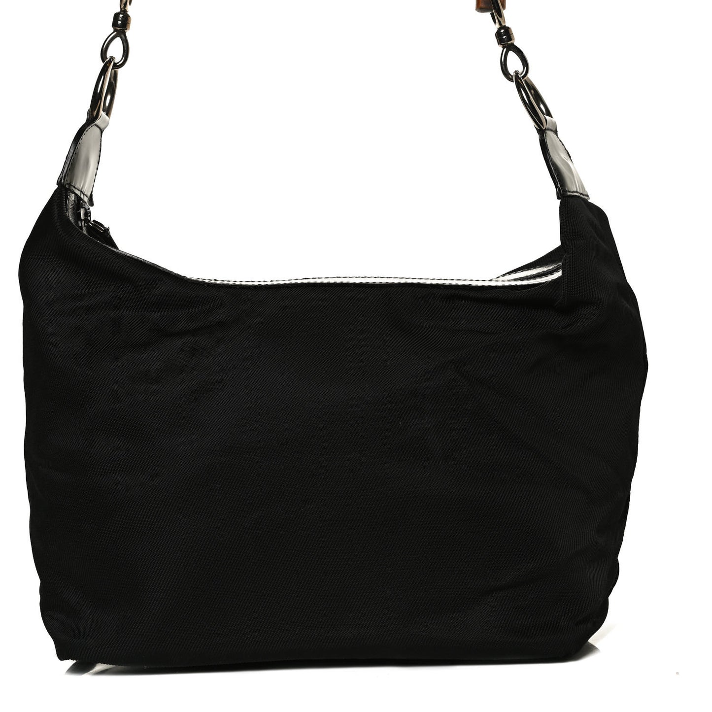 Nylon Bamboo Top Handle Hobo Black