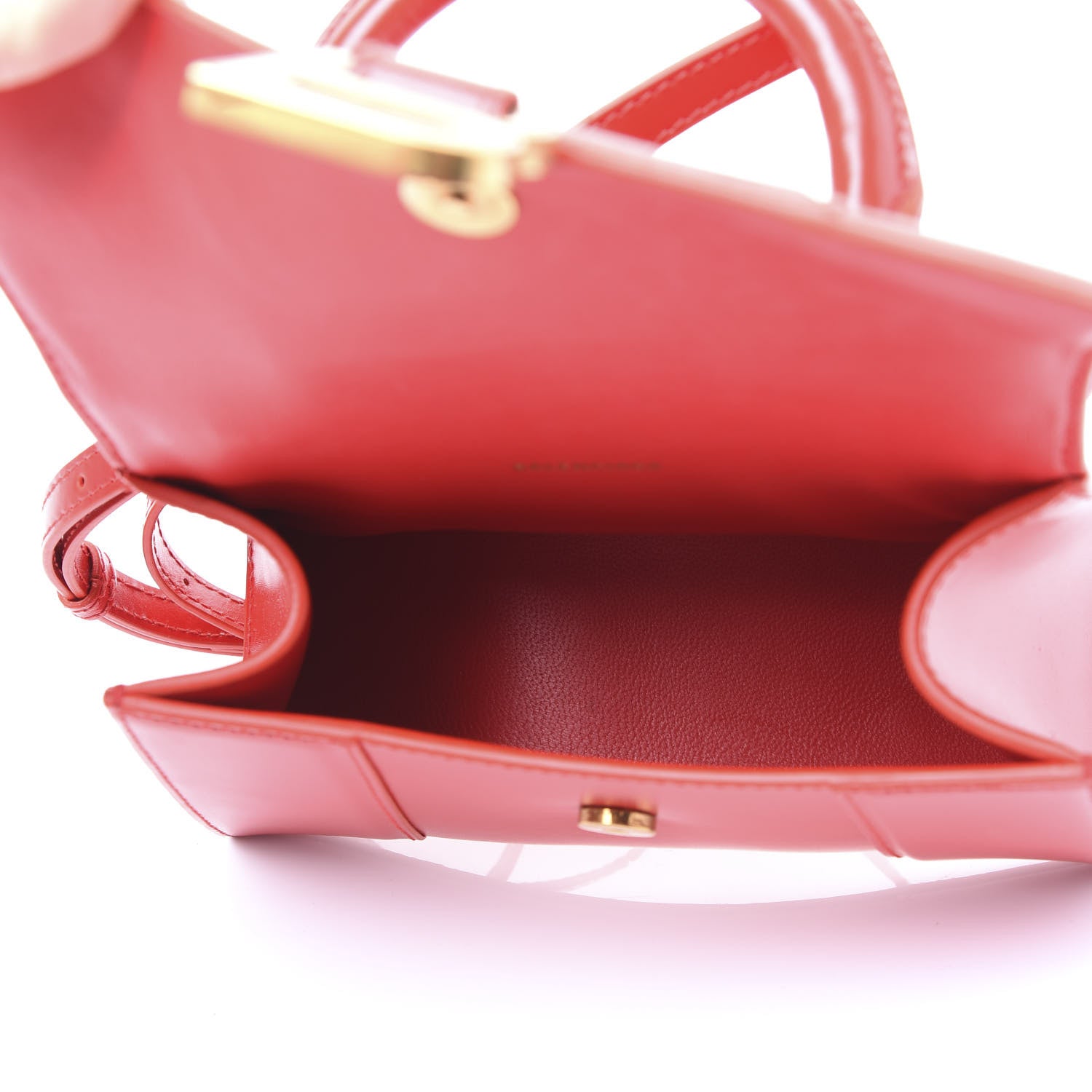 Balenciaga Shiny Box Calfskin Hourglass Top Handle Bag XS Bright Red 4 of 8
