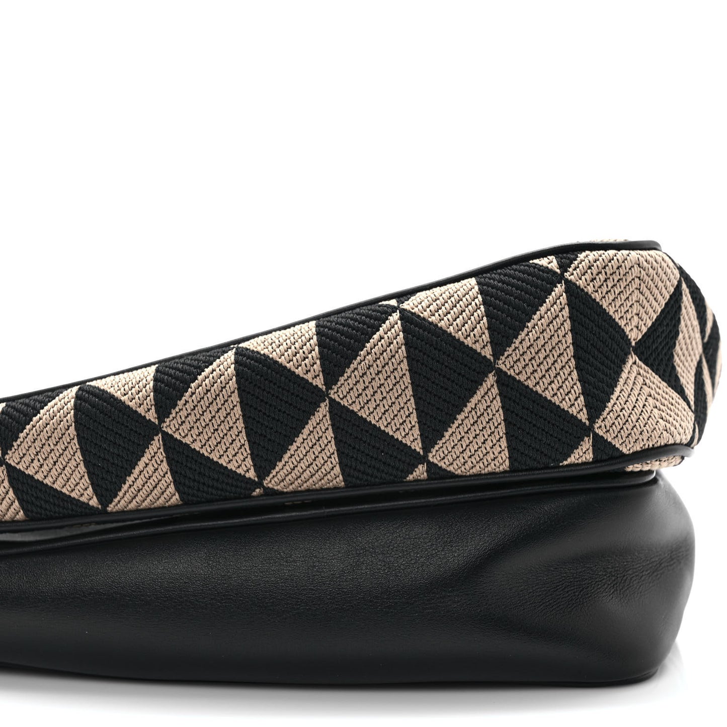 Jacquard Calfskin Triangolo Symbole Embroidered Mini Triangle Double Bag Black Corda
