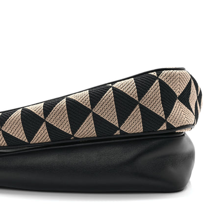 Prada Jacquard Calfskin Triangolo Symbole Embroidered Mini Triangle Double Bag Black Corda 8 of 9