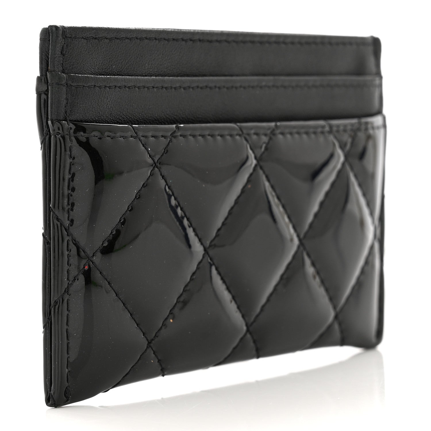 Chanel Patent Calfskin Quilted Card Holder Black 3 of 8