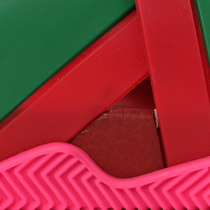 Gucci Rubber Web Womens Criss Cross Slide Sandals 36 Coral New Shamarock 10 of 12