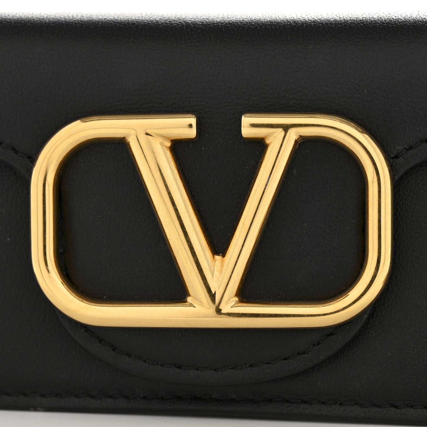 Calfskin Vlogo Micro Loco Shoulder Bag Black