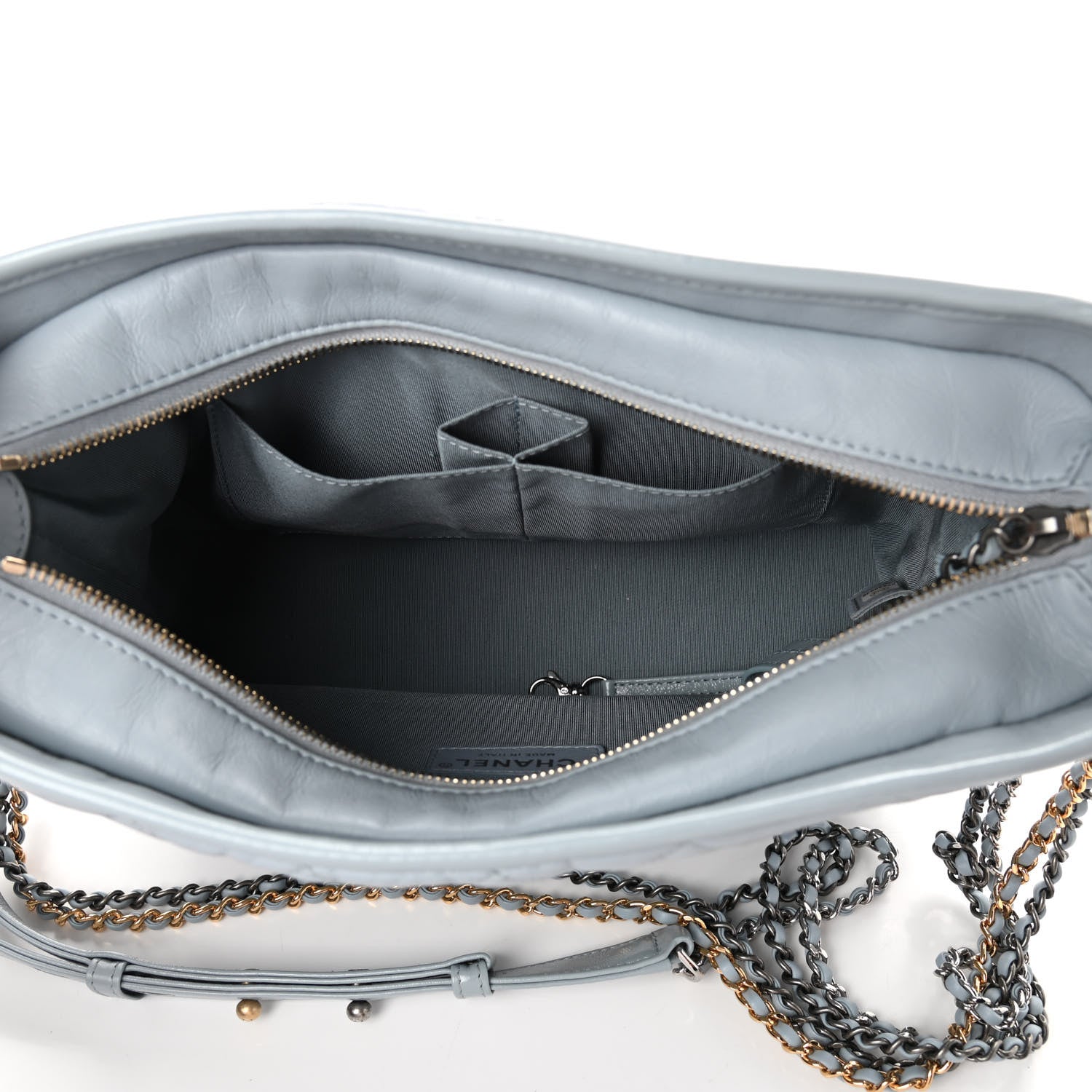 Chanel Aged Calfskin Quilted Medium Gabrielle Hobo Light Blue 5 of 10